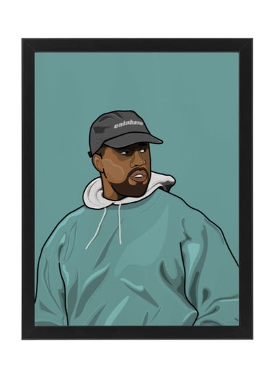 Buy Kanye West Inspired Art Poster with Frame 30x40cm in UAE