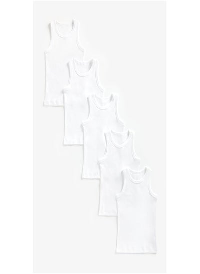 Buy White Vests - 5 Pack in Saudi Arabia