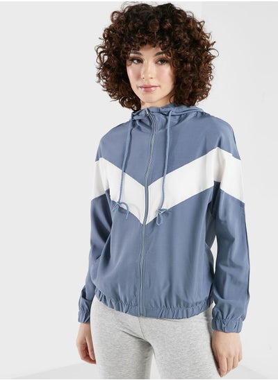 Buy Zip Front Colorblock Athletic Jacket in Saudi Arabia