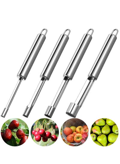 اشتري Corer, Lever Tool by Stainless Multi-Function Fruit Corer and Pitter Remover Set with Serrated Blade Pear Corer 4 Sizes for Home Kitchen, Pear, Cherry, Jujube and Red Date 4 Pieces في السعودية