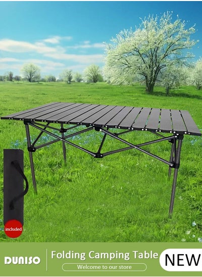 Buy Camping Table, Aluminum Roll-up Table with Easy Carrying Bag, Outdoor Portable Picnic Table, Lightweight Compact Folding Table for Beach, Camping, Picnic, Fishing, BBQ, Backyard, Party in Saudi Arabia