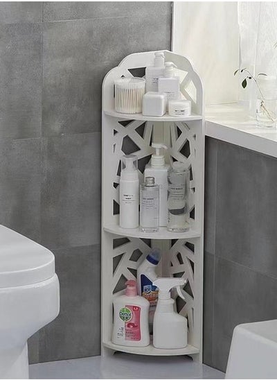 Buy Washable Three Layers Swivel Corner Shelving Resin Material Shelf Bathroom Cabinet 22 x 80 Centimeter in UAE