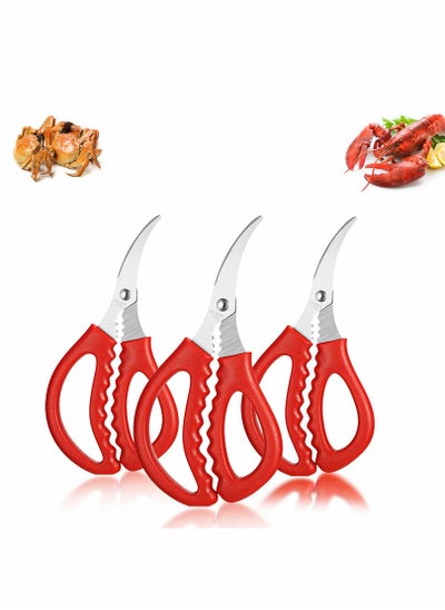 Buy Shrimp Scissors Seafood. Kitchen Multifunctional Stainless Steel Fish Crab Lobster Scissors Tools for Kitchen Peeling Accessories 3PCS in UAE