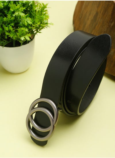 Buy Real Leather Women Black Belt One Size 27-38 inches in UAE