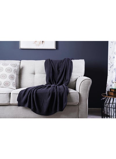 اشتري Lauren Knit Throw 130x170cm Dark Grey في الامارات