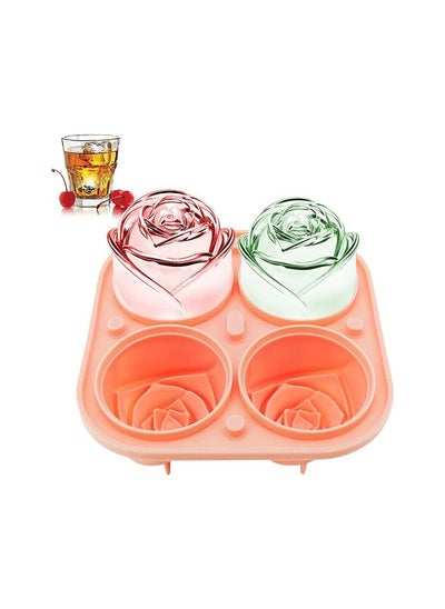 Buy 3D silicone rose ice mold - pink Colour:Pink model:13.5 x 13.5 x 7 cm in UAE