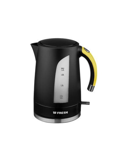 Buy Electric plastic kettle 500017192 1.7L black*yellow in Egypt