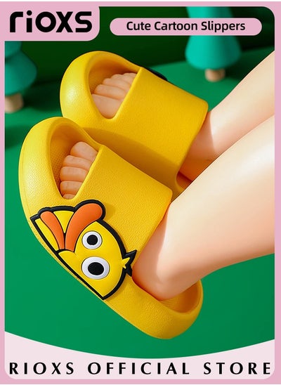 اشتري Unisex Kids Shower Cute Cartoon Slippers Boys Girls Non-Slip Soft Sole Open Toe Sandals Slippers For Bathroom Or Indoor Use في الامارات