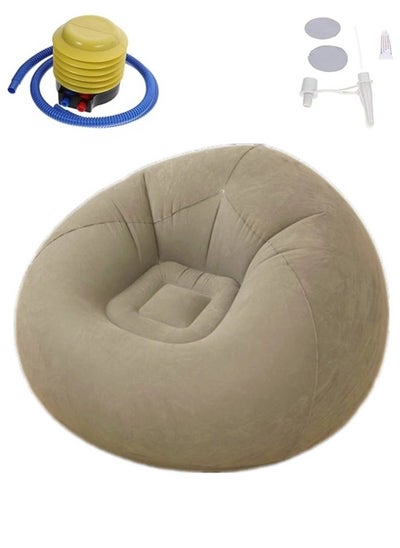 اشتري Inflatable Bean Bag Chair with air pump,Portable Foldable Lazy Sofa Lounger,Washable Couch Indoor Outdoor for Kids Adults في الامارات