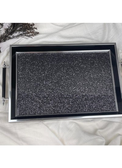 Buy Elizabeth Tray, Silver & Black - 53X33.5 Cm in UAE