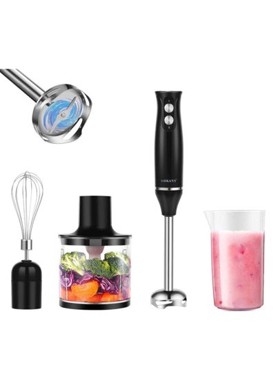 Buy Handheld Blender, 304 Stainless Steel Whisk, 2 Speed Purée Stick, Hand Blender for Baby Food, Mashed Potatoes, Yoghurt and Vegetables in Saudi Arabia