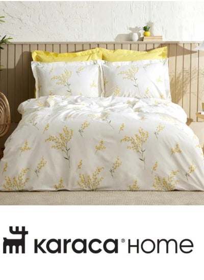 اشتري Karaca HomeLoretta Yellow 100% Cotton Double Duvet Cover Set (PP) في الامارات