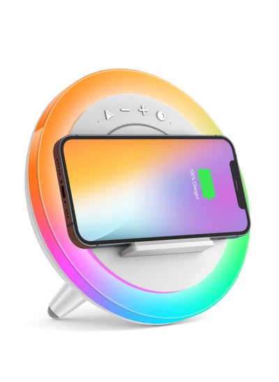 اشتري Wireless Bluetooth Speakers with Wireless Charging and Night Light, Colorful LED Bluetooth Speaker, Perfect Gift for Kids and Teens في السعودية