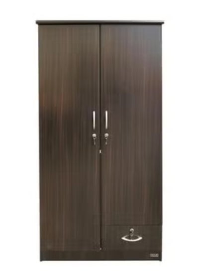 Buy 2 Door Wooden Wardrobe Cabinet Cupboard Engineered Wood With 1 Lockable Drawer Perfect Modern Stylish Heavy Duty in UAE