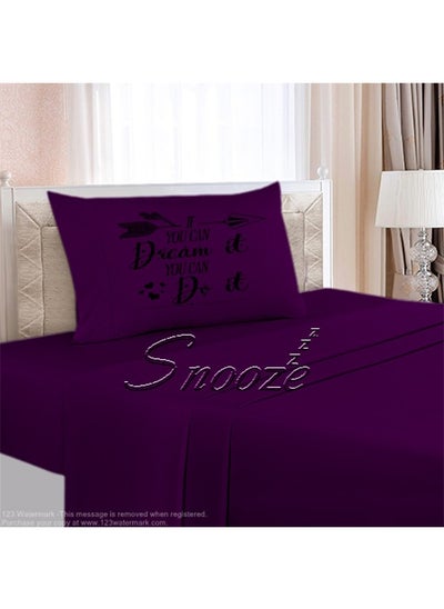 Buy Flat bed sheet set 2 PCS 160* 235cm (Dream design) Mauve in Egypt