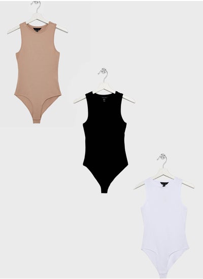 Buy 3 Pack Plunge Neck Bodysuit in Saudi Arabia