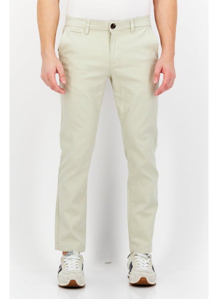 Buy Men Slim Fit Plain Dress Pant , Beige in UAE