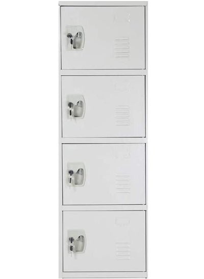 Buy Four Door Metal Steel Locker Steel Cabinet With Keys Grey in UAE