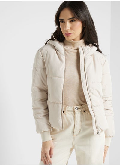 Buy Hooded Pocket Detail Jacket in UAE