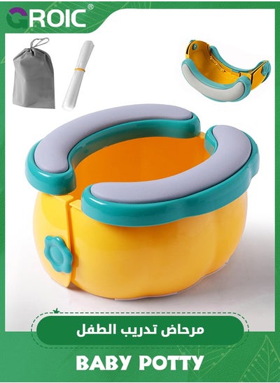 اشتري Portable Baby Toilet,Travel Potty,Bottomless Portable Potty with 20 Disposable Liners,Kids Potty Chair Cover,Portable Car Potty with Storage Bag في السعودية