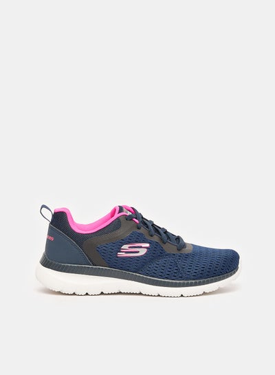 Buy SKECHERS BOUNTIFUL - QUICK PATH LACE UP SNEAKERS FOR WOMEN IN NAVY HOT PINK in Egypt