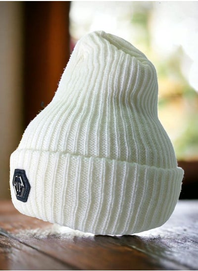 Buy Chill Elegance: Ice Cap Unisex Winter Wool Hat - Luxurious Comfort in Stylish off-white | Your Essential Winter Companion in Egypt