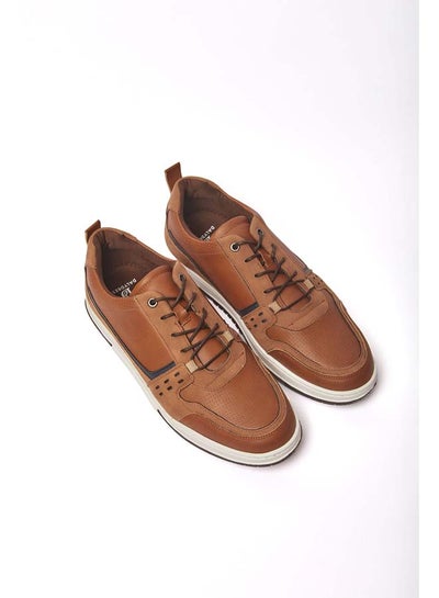 Buy Faux Leather Lace-Up Sneakers in Egypt