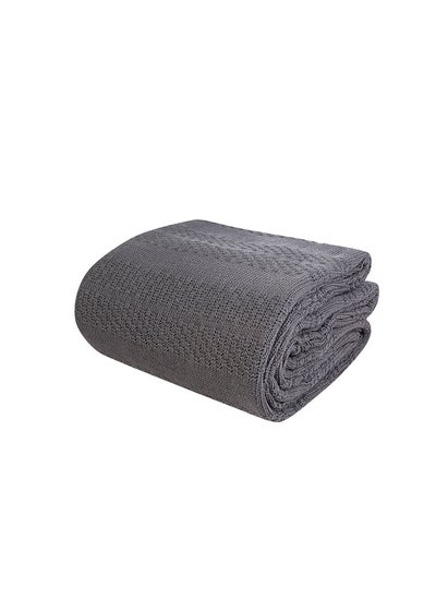 اشتري Home Charm Bold Anthracite Double Knit Blanket في الامارات