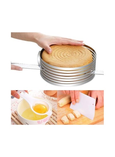 اشتري Adjustable Stainless Cake Slicer, Easy to Clean Perfect for Cutting Cakes and Breads.Ergonomic Handle and Rust-Resistant.Makes Making Desserts Fun! Generic في مصر