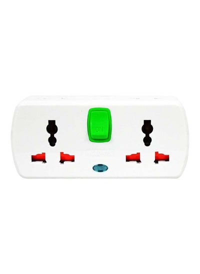 اشتري Multi Plug Extension Socket, 2 Way Electrical Outlet Extender 2 pin round type, Wall Charger, Universal Plug Adapter, Charging Station for Home, Office, Kitchen, With Switch في الامارات