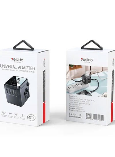 Buy Yesido MC10 Universal Adapter with 3 USB and Type-C Charging Port in Egypt
