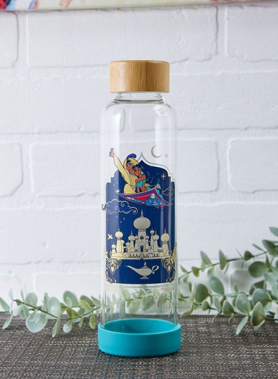 Buy Disney Aladdin Glass Water Bottle 500Ml in UAE