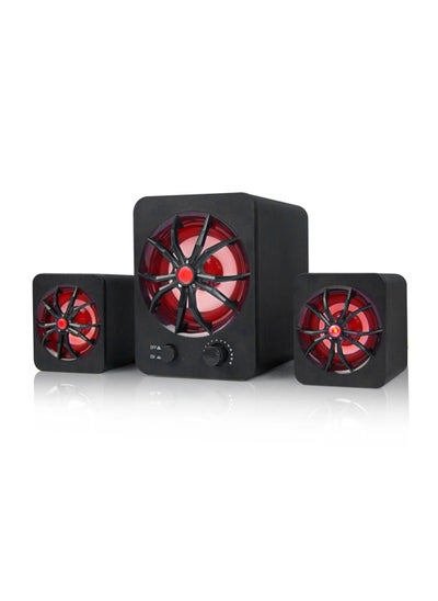 اشتري D-207 Computer Speaker USB Wired Combination Speaker Colorful LED Bass Stereo Music Player Subwoofer Speaker for Desktop Laptop Notebook Tablet PC Smart Phone في السعودية