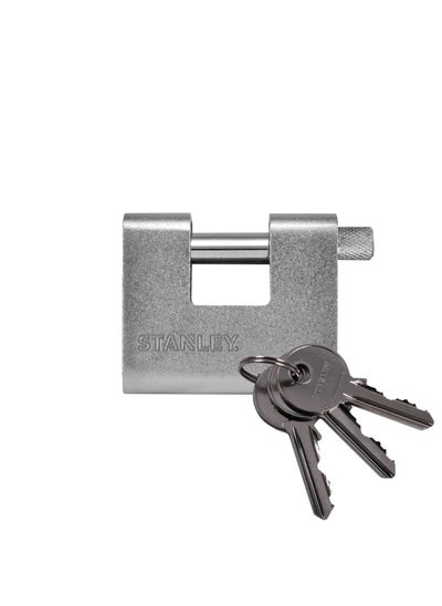 Buy Stanley Armored Pad Lock 80mm-S741 in UAE