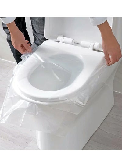 Buy 50 Pcs Portable Disposable Toilet Seat Waterproof Restroom Seat cover Plastic Suitable For Travel/Camping Bathroom in UAE