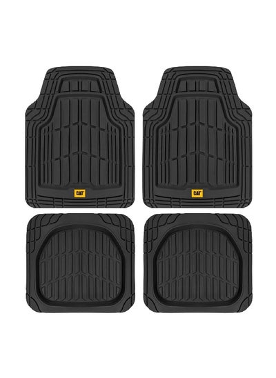 Buy 4-Piece Waterproof No-Slip Grip Universal Fit Heavy Duty Car Floor Mats Set Black 26 x 20 Inch CAMT-1004-BK in Saudi Arabia