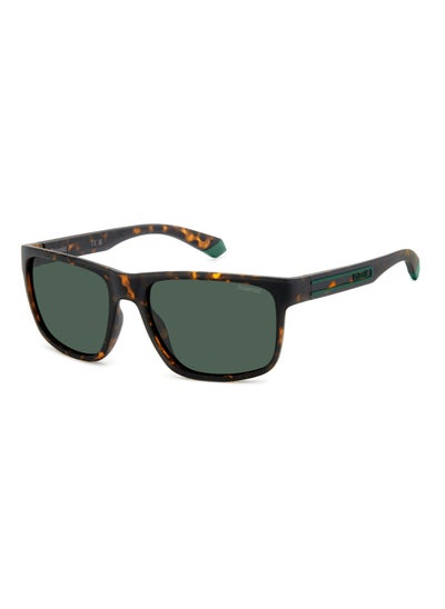 اشتري Men's Polarized Rectangular Shape  Sunglasses PLD 2157/S GREEN 43 - Lens Size: 43 Mm - Mt Bw Hvn في الامارات