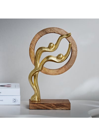 Buy Odin Aluminum Sculpture with Wooden Ring 20 x 31 x 7 cm in Saudi Arabia