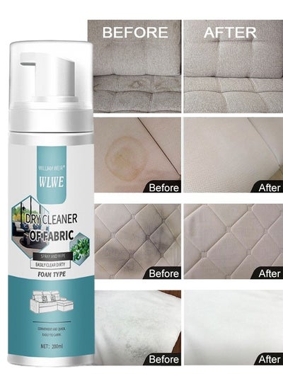Buy Multipurpose Fabric Foam Cleaner Upholstery Bubble Cleaner Remove Dirt Stain Grime of Carpet Curtain Mattress Fabric Clothes Sofa Shoes Down Jacket in Saudi Arabia