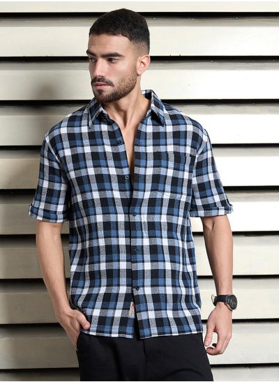 Buy Relaxed Multicolor Waffle Shirt for Men, Half Sleeve and Trendy in UAE