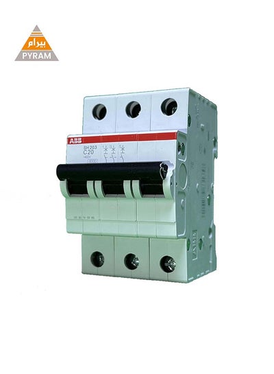 Buy Miniature Circuit Breaker 20 Ampere SH203 C 20 6KA 3 PHASE in Egypt