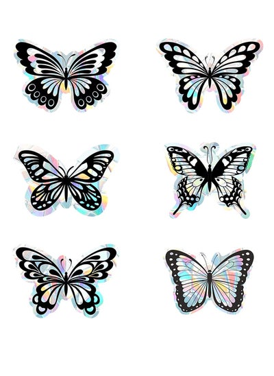 Buy Static Window Clings Butterfly Rainbow Decal Anti Collision Glass Stickers Non-Adhesive Vinyl Film Home Decorations for Sliding Doors Windows Prevent Stop Birds Dogs 24PCS in Saudi Arabia