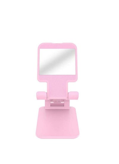 اشتري Mobile Phone Holder Foldable Portable Phone Stand Adjustable Viewing Angle with Mirrors - For Tablets E-Readers Mobile Phones - Pink في مصر