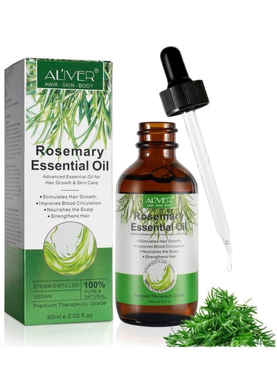 Buy Rosemary Oil Scalp & Hair Strengthening  with Pure Organic Essential Oils Nourishing Treatment for Split Ends Dry Scalp & Hair Growth Safe for All Hair Types 60ml in UAE