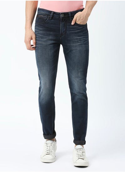 اشتري Mid Rise Faded Jeans with Button Closure في السعودية