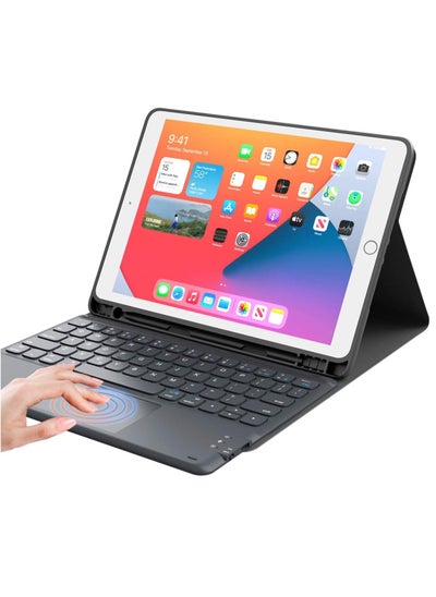 Buy iPad Keyboard 9th Generation, Keyboard for iPad 8th Generation/7th Gen 10.2 Inch, Smart Trackpad, Detachable Wireless with Pencil Holder, Flip Stand Keyboard Case for iPad 9th/8th/7th Gen 10.2”, Black in UAE