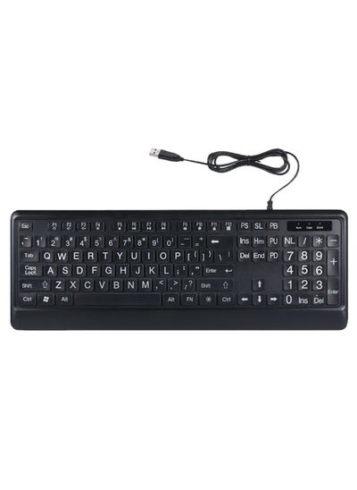 Buy USB Wired Keyboard - English Black in Saudi Arabia