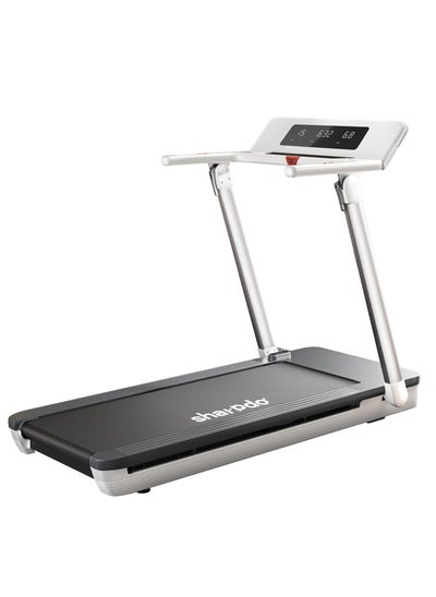 Buy 1- 14.8 KM/H Fitness Treadmill Foldable Treadmill For Home 2.5HP Under Desk Electric Treadmill, Portable Compact Treadmill with LED Display for Home and Office, White in Saudi Arabia