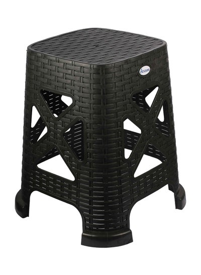 Buy Esqube Plastic High Stool Square for Indoors and Outdoors Black Color in UAE