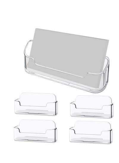 اشتري Card Holder, Business Desk Acrylic Holder Display Plastic Stand Desktop Holders for Exhibition, Home & Office, Fits 30-50 Clear في الامارات